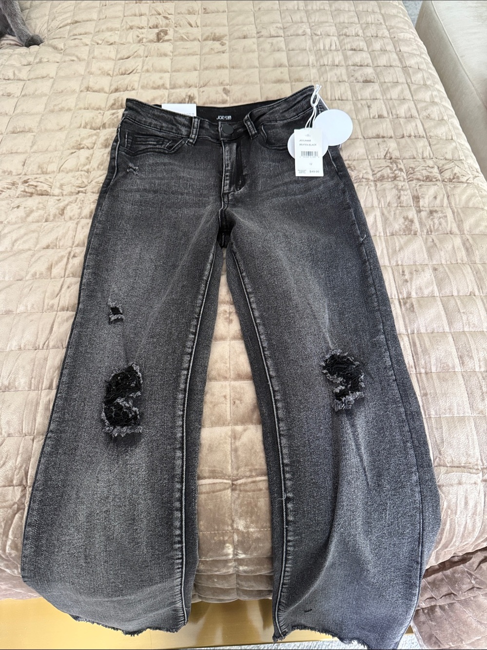 Joe's Jeans Black Distressed Wide-Leg Kids Jeans